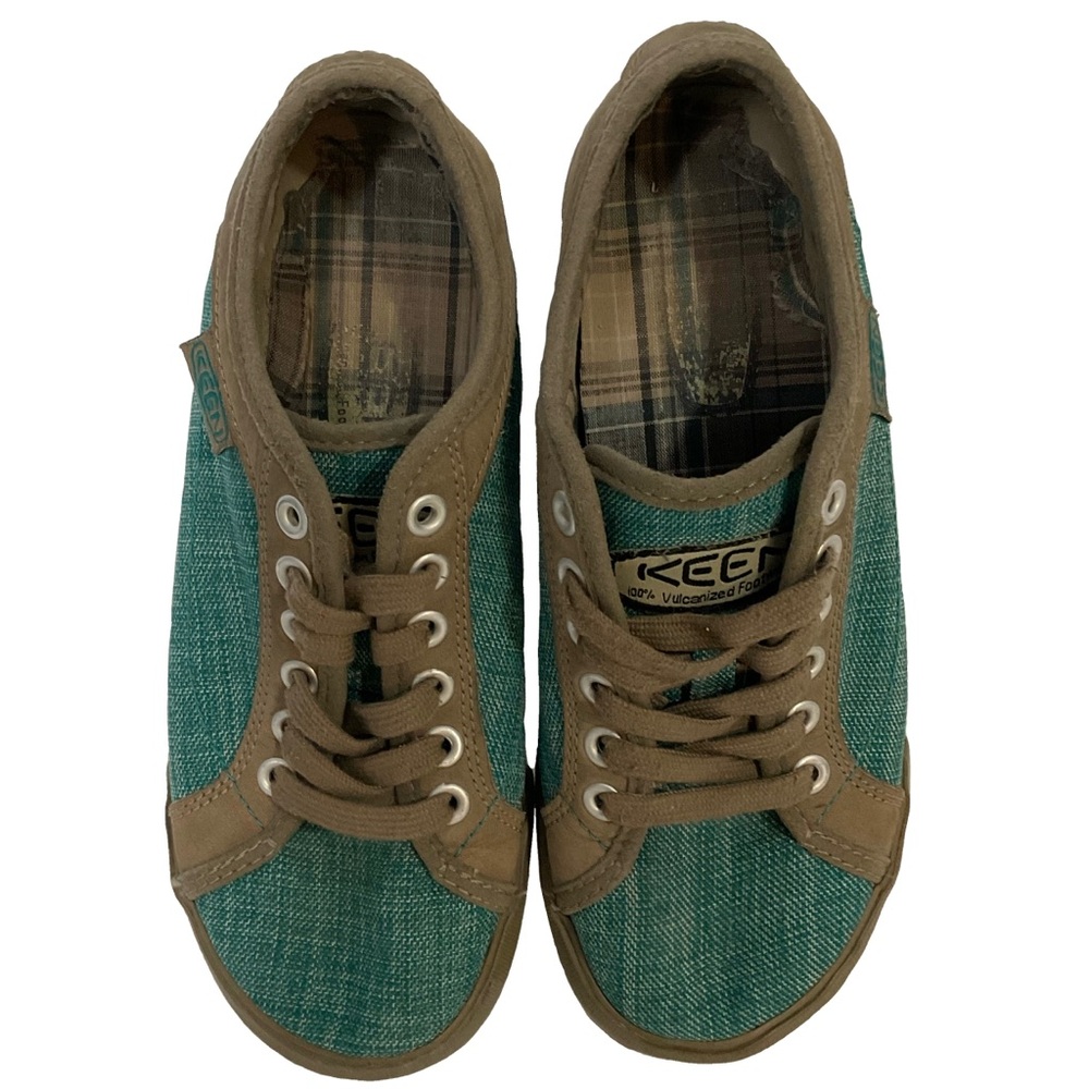 KEEN Arcata Teal & Brown Canvas Lace-Up Sneakers